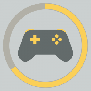 Controller surrounded by progress circle graphic